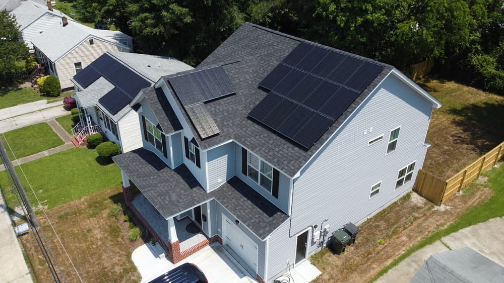 solar panels on top of house