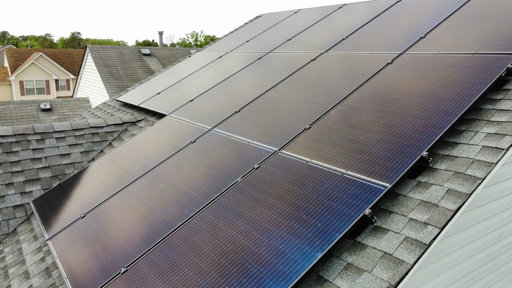 solar panels on top of house