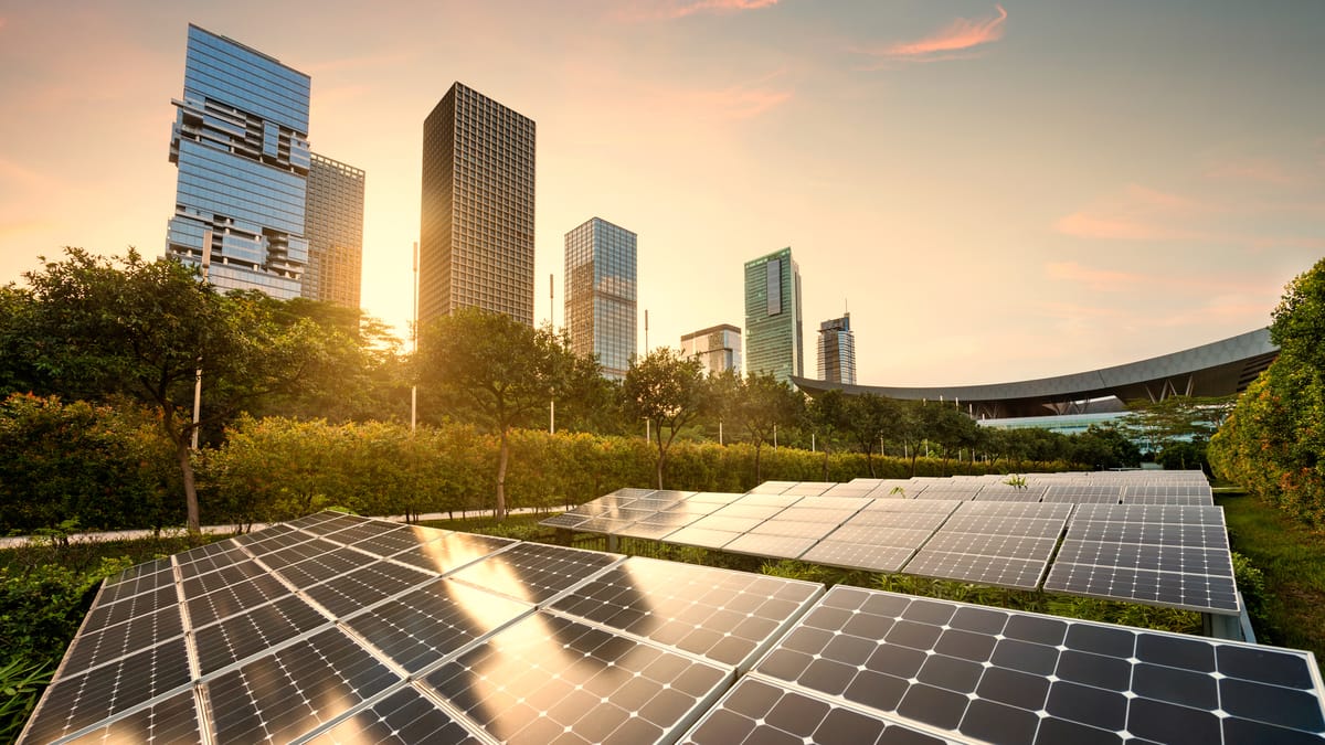 buildings in solar background